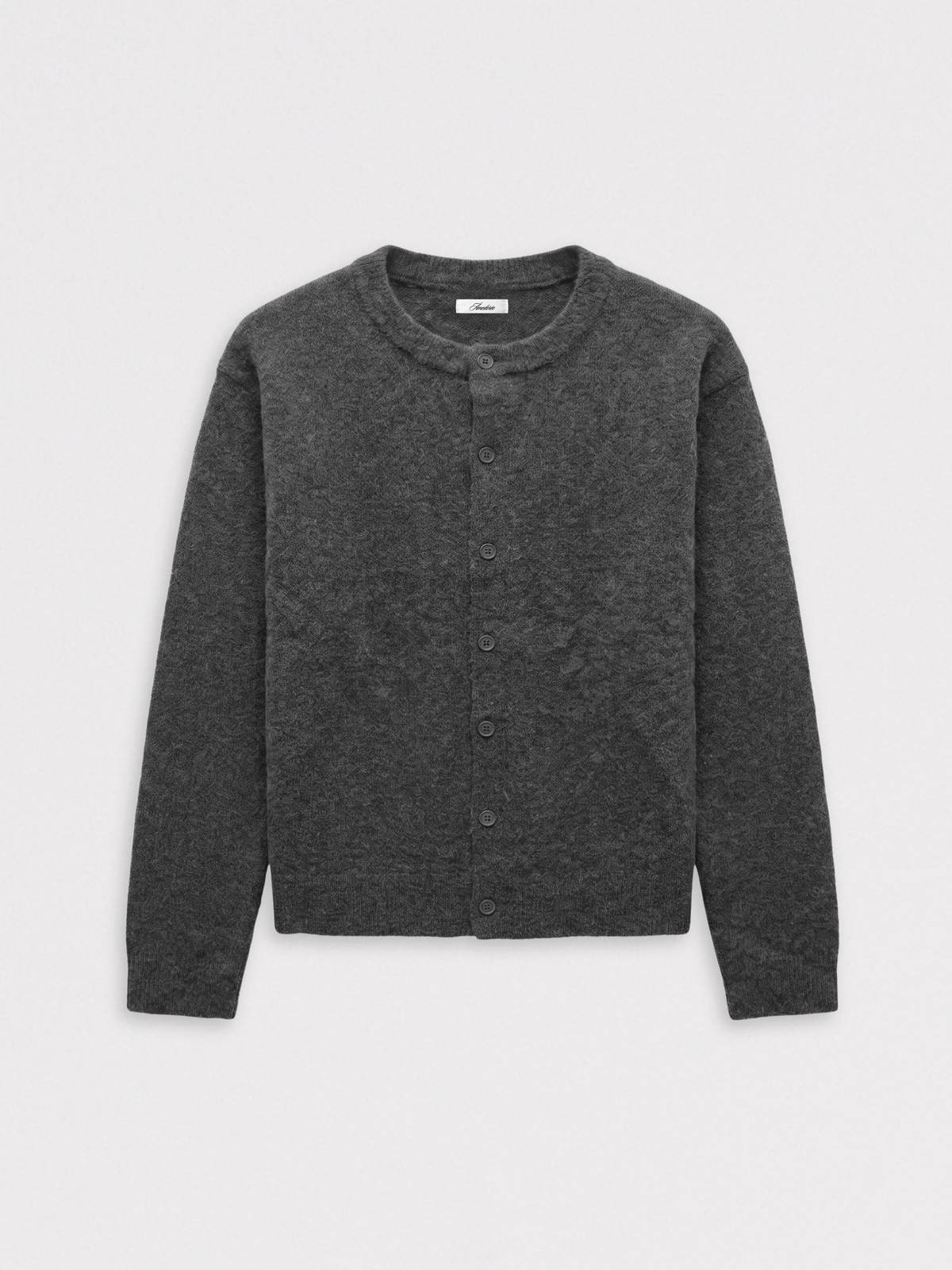Mohair Round-Collar Cardigan