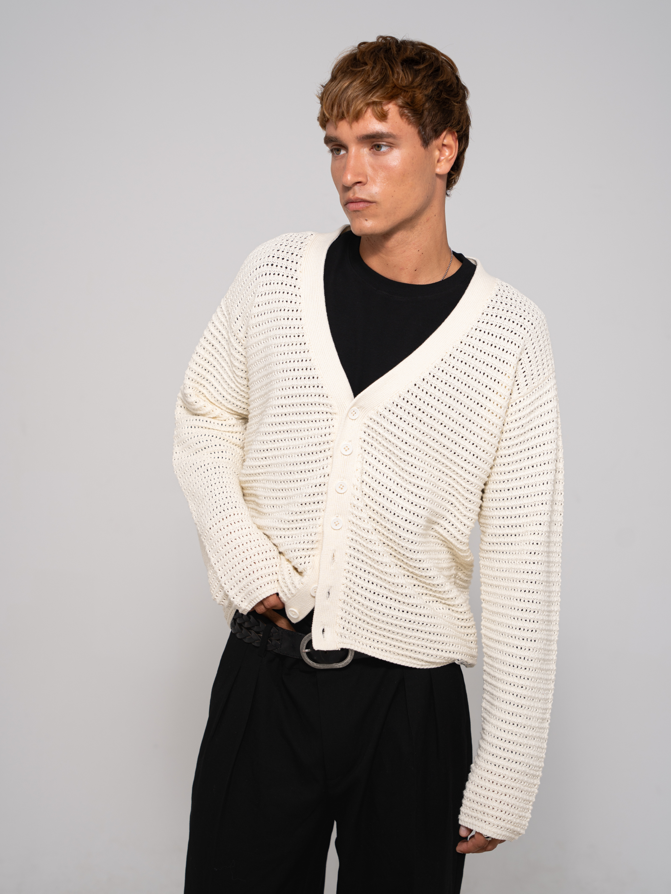 Mesh Knit Cardigan