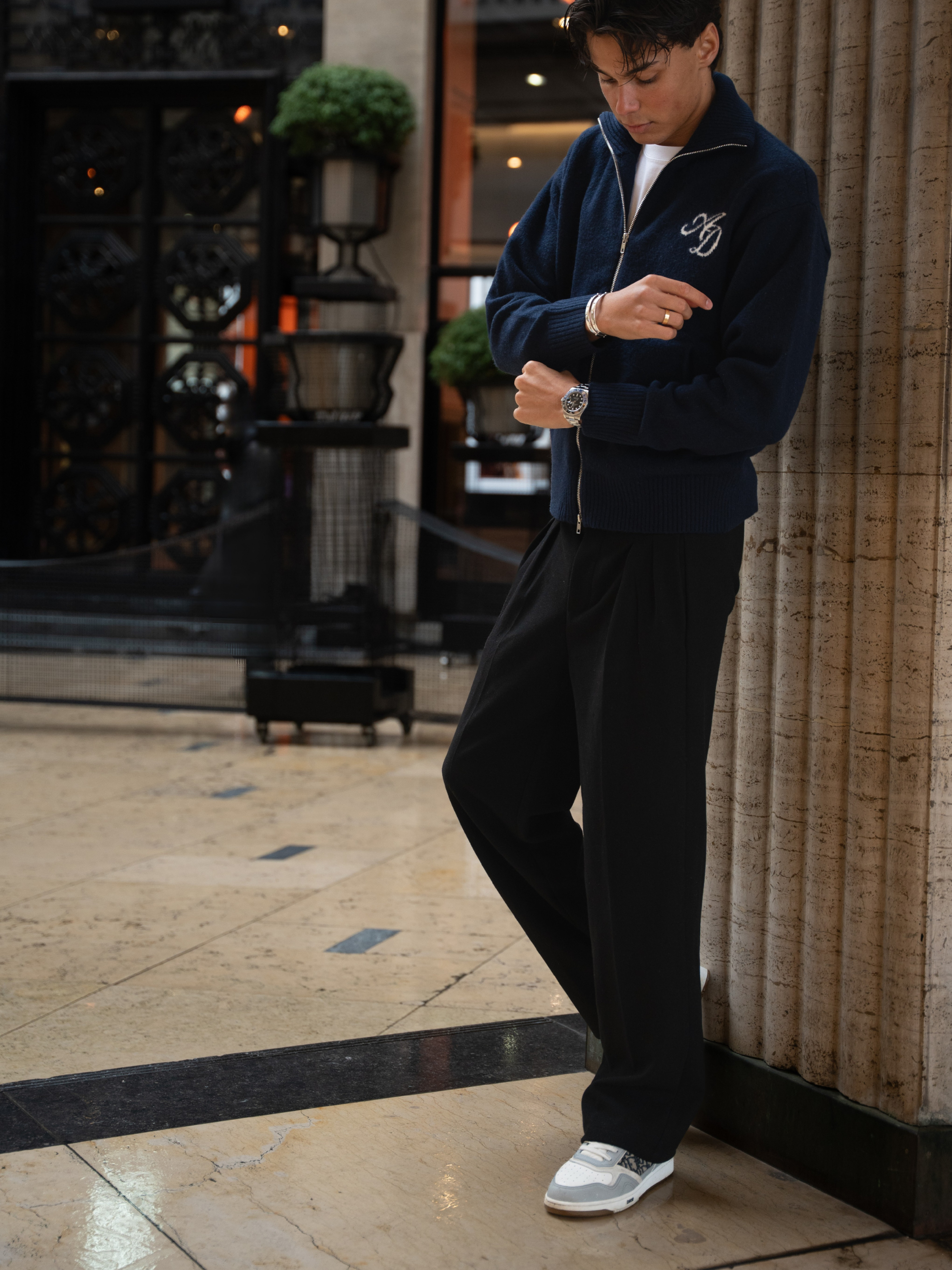 PLEATED WOOL TROUSERS