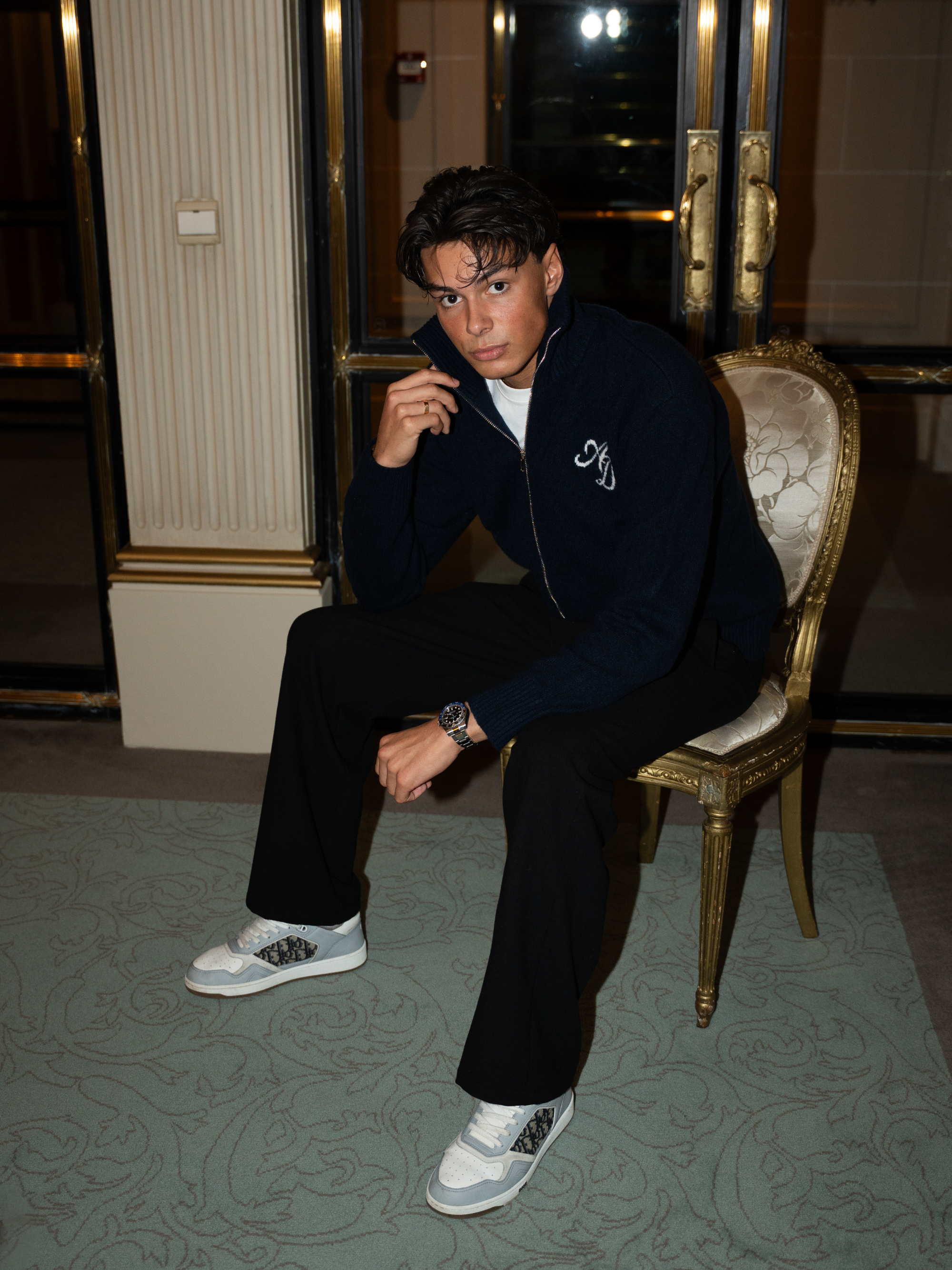 PLEATED WOOL TROUSERS