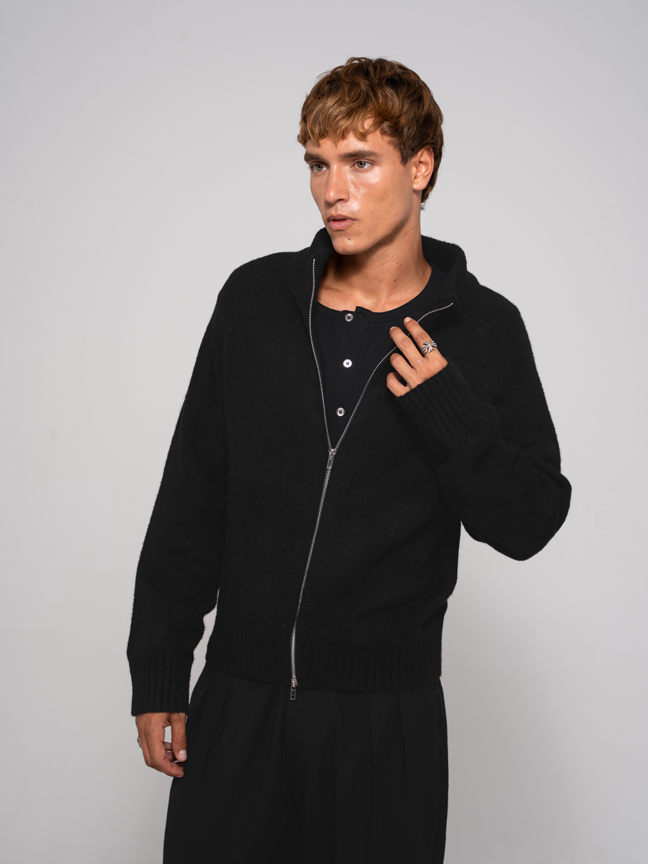 Mohair Raglan Full-Zip