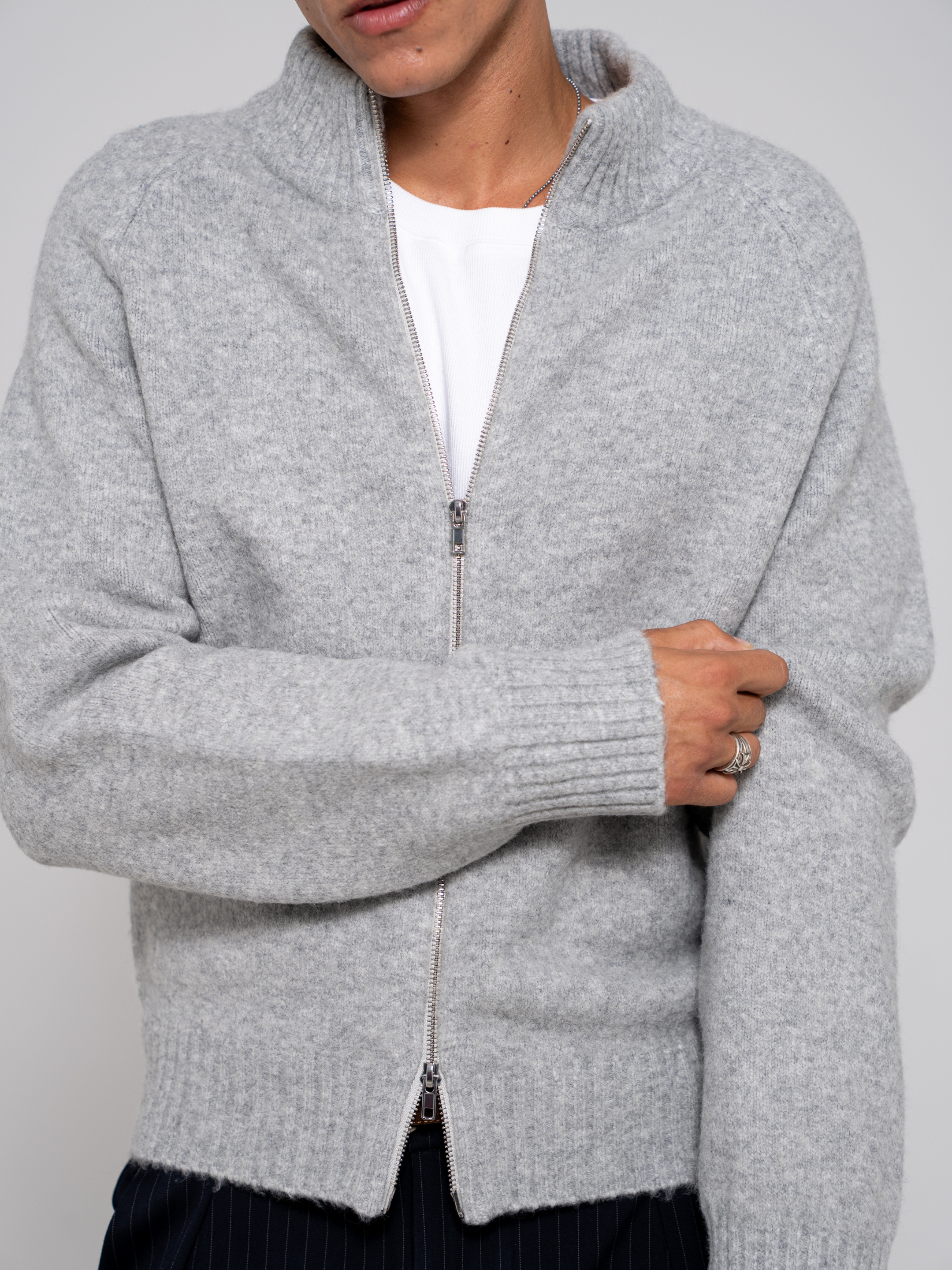 Mohair Raglan Full-Zip