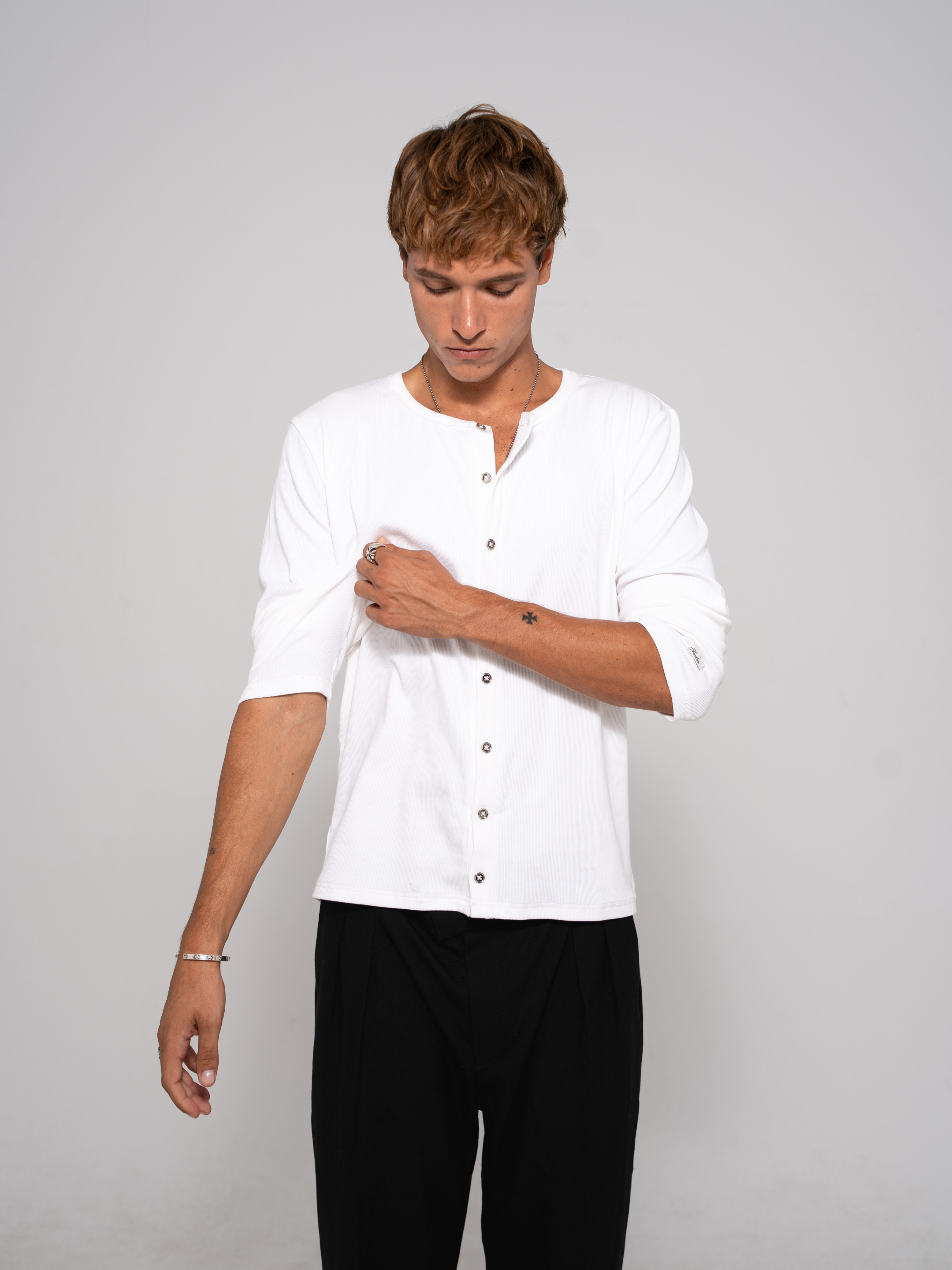Ribbed Button-Up Longsleeve