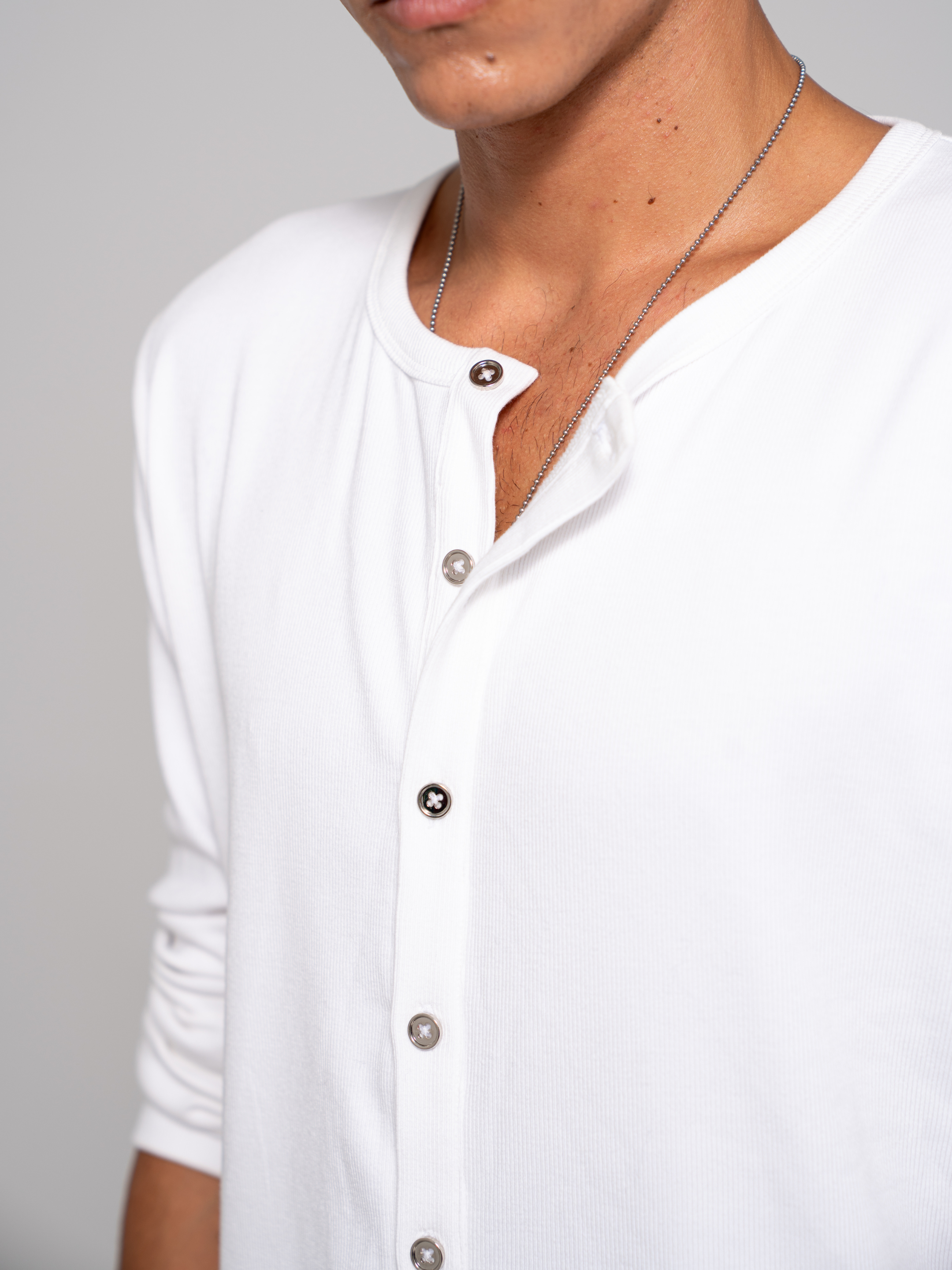 Ribbed Button-Up Longsleeve