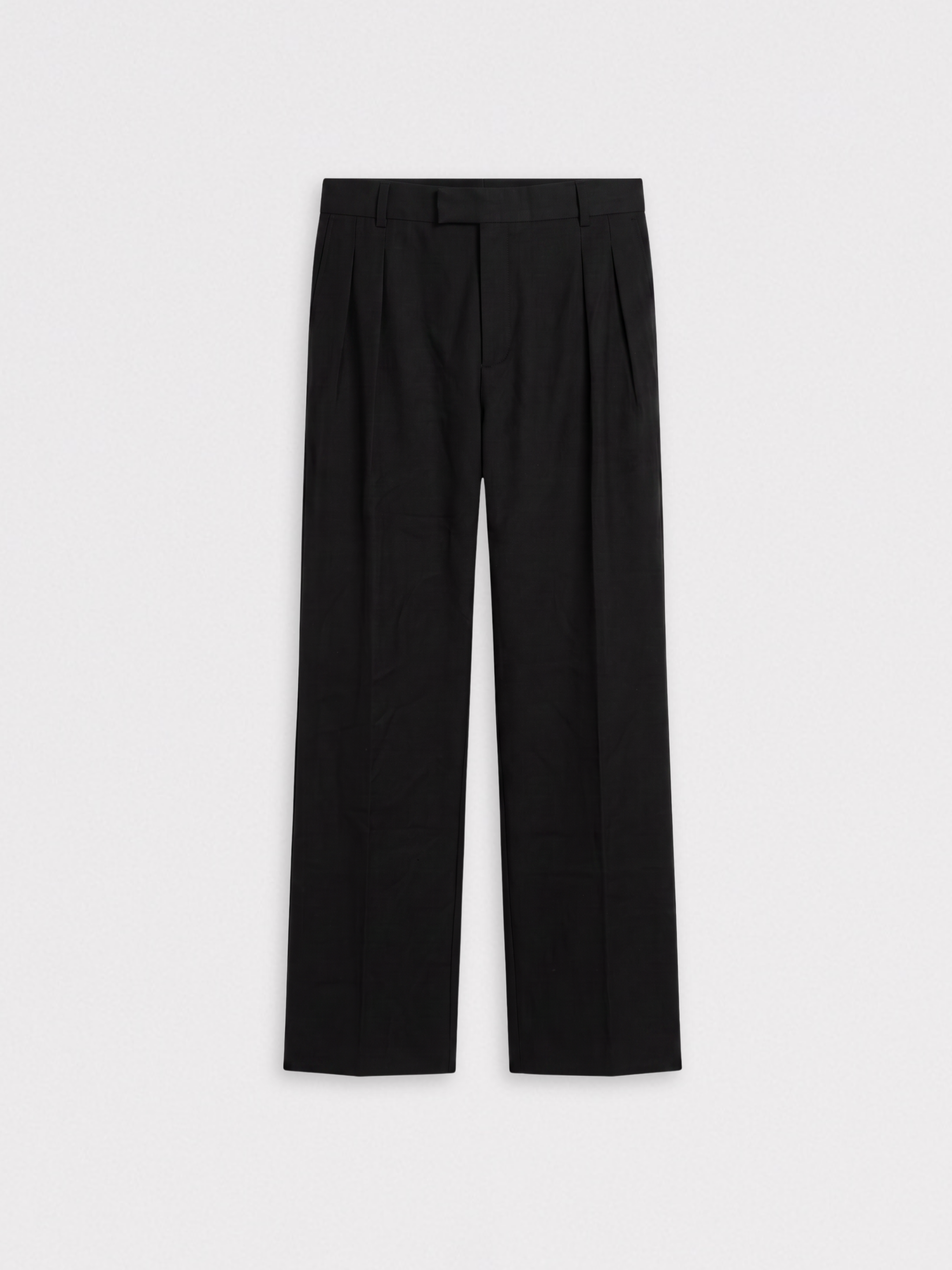 Double-Pleat Twill Trousers