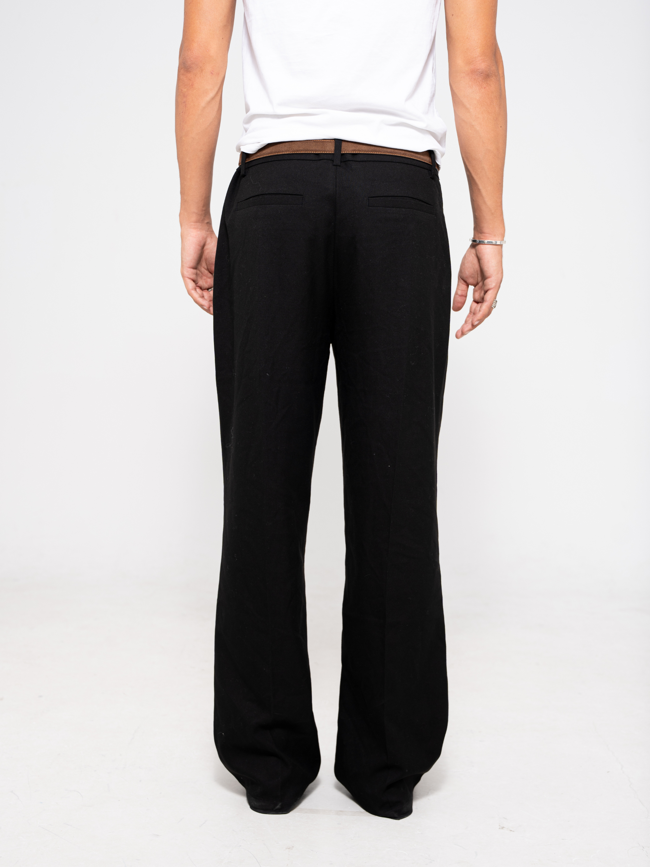 Double-Pleat Twill Trousers