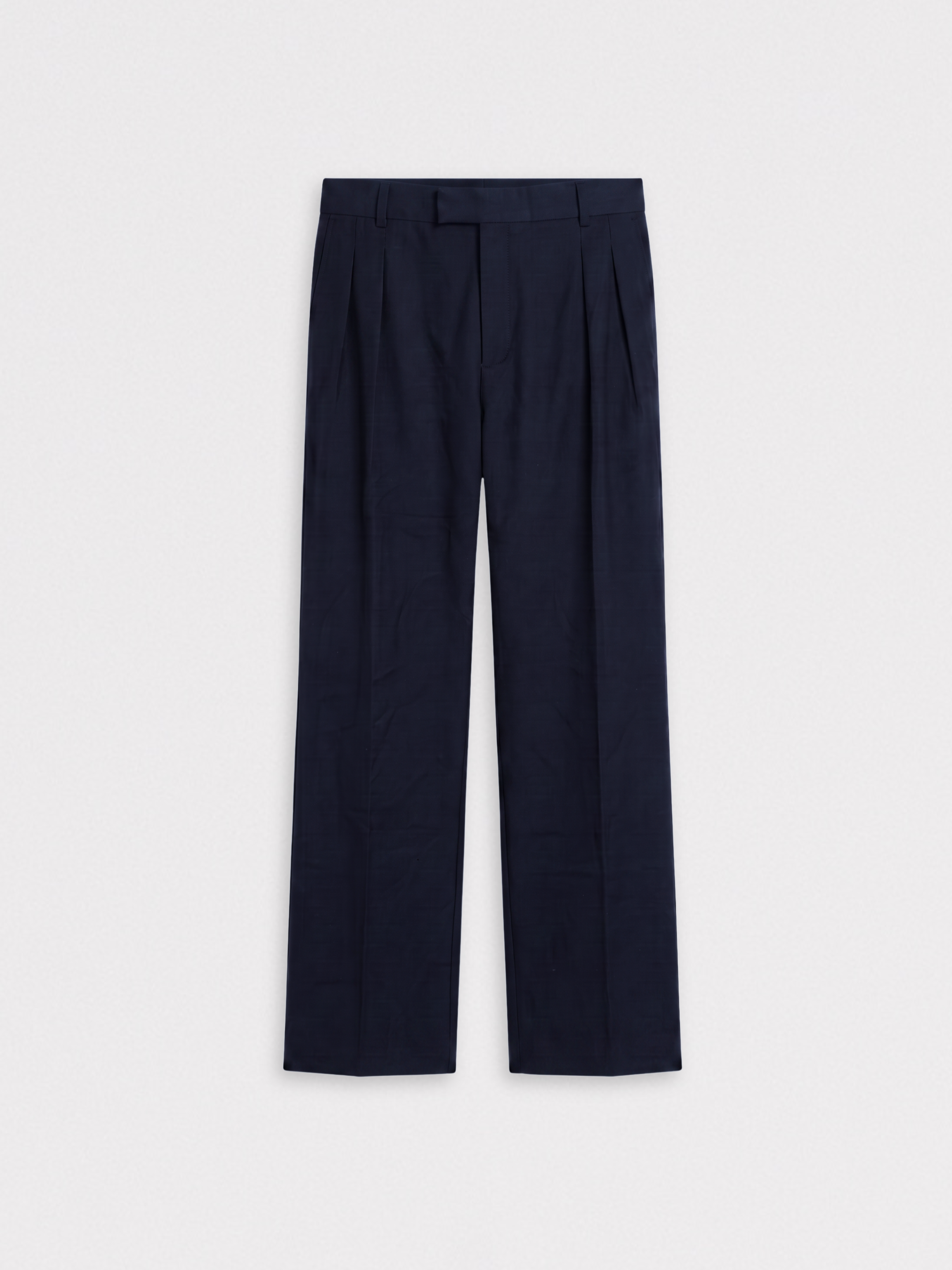 Double-Pleat Twill Trousers
