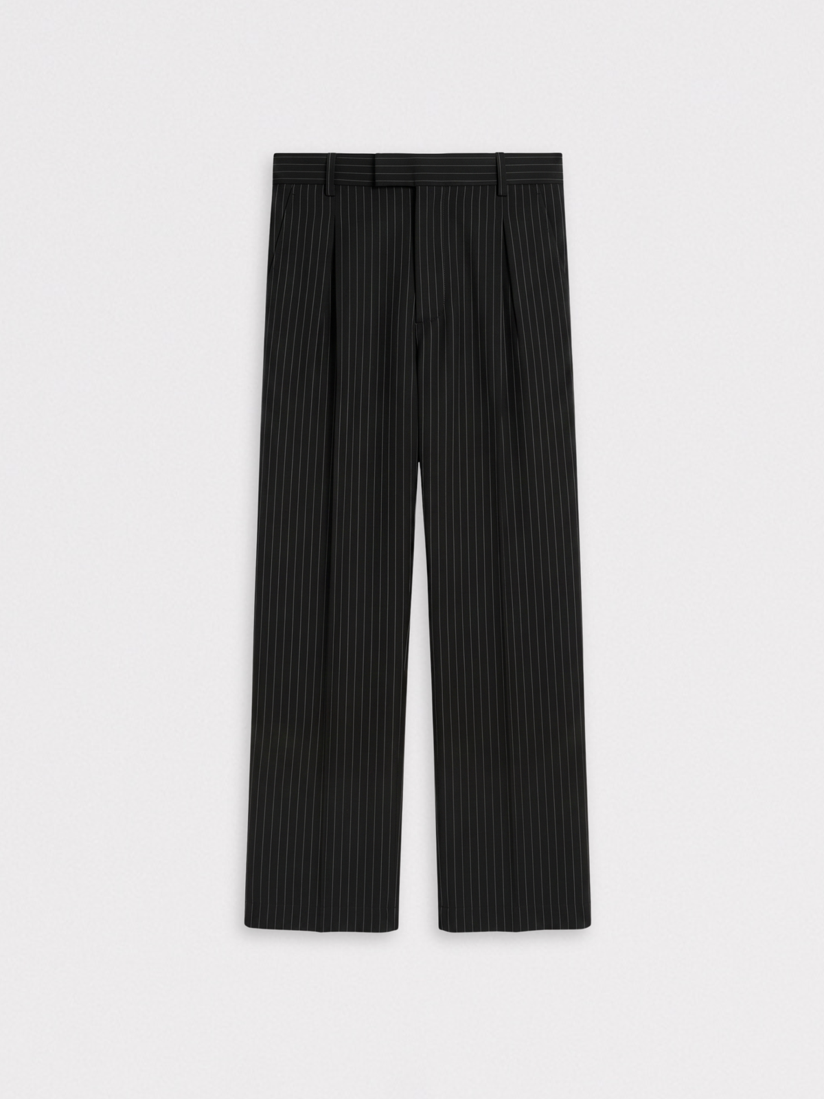 Pinstripe One-Pleat Trousers, image 1