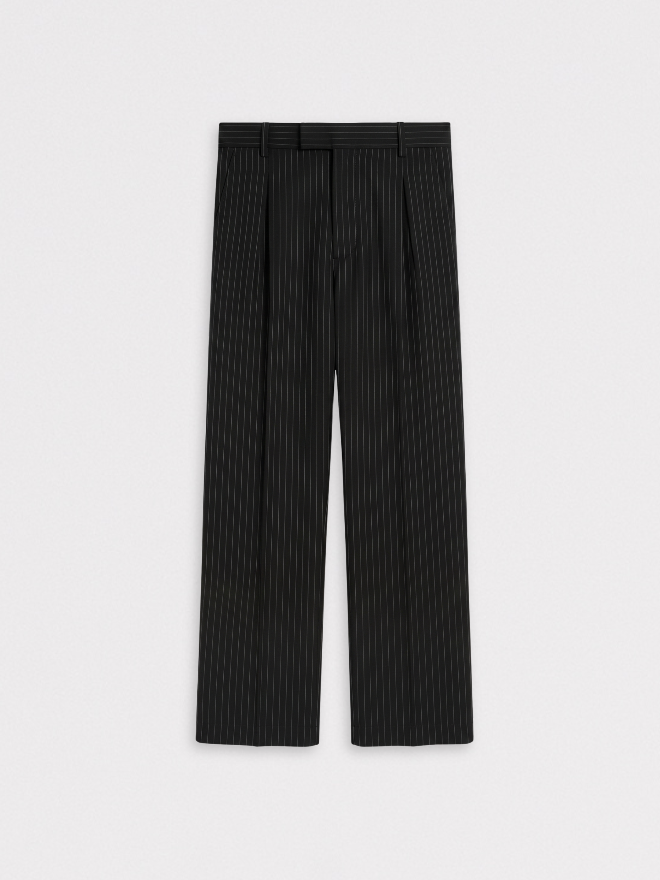 Pinstripe One-Pleat Trousers
