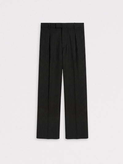Pinstripe One-Pleat Trousers
