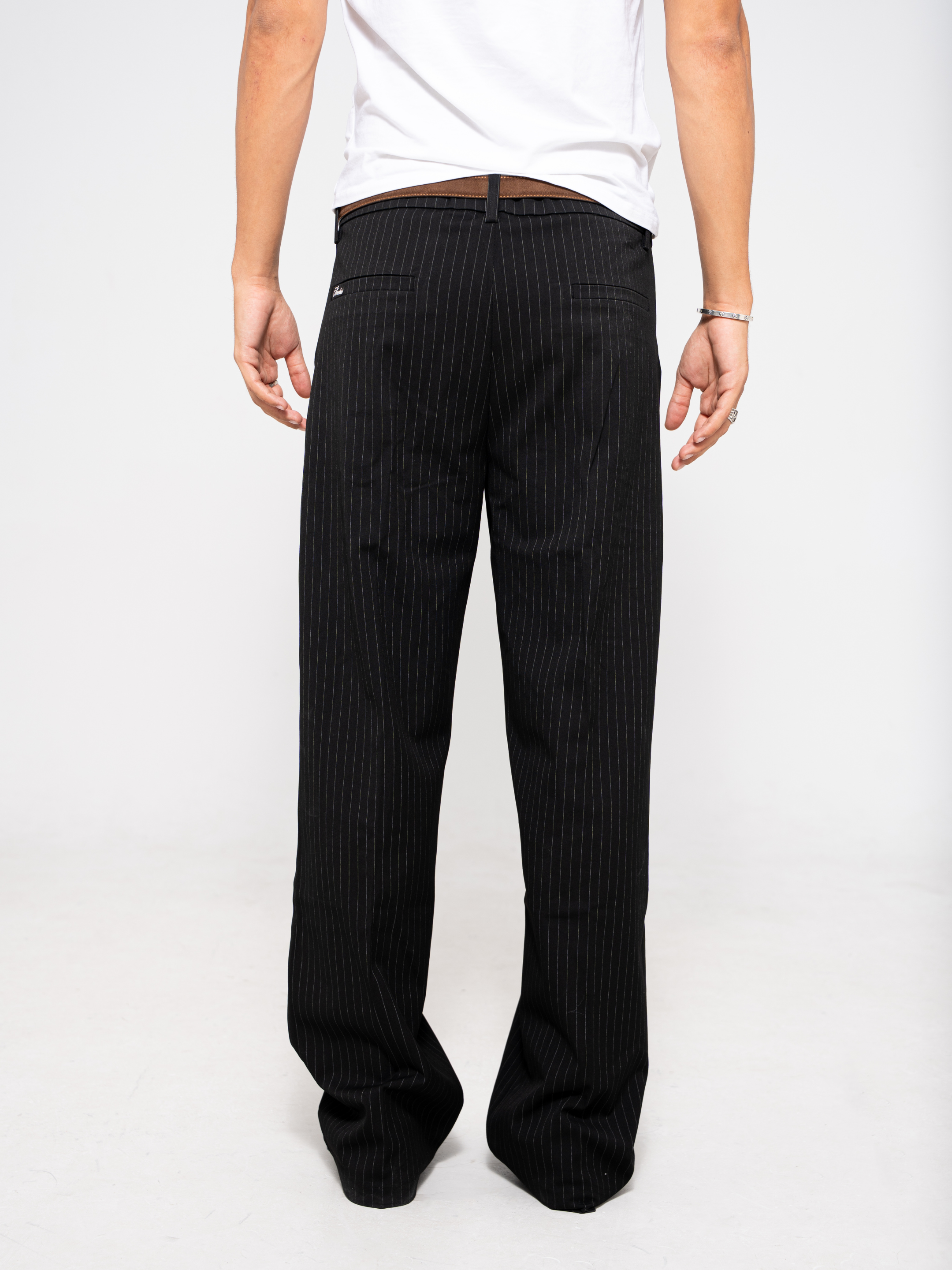 Pinstripe One-Pleat Trousers