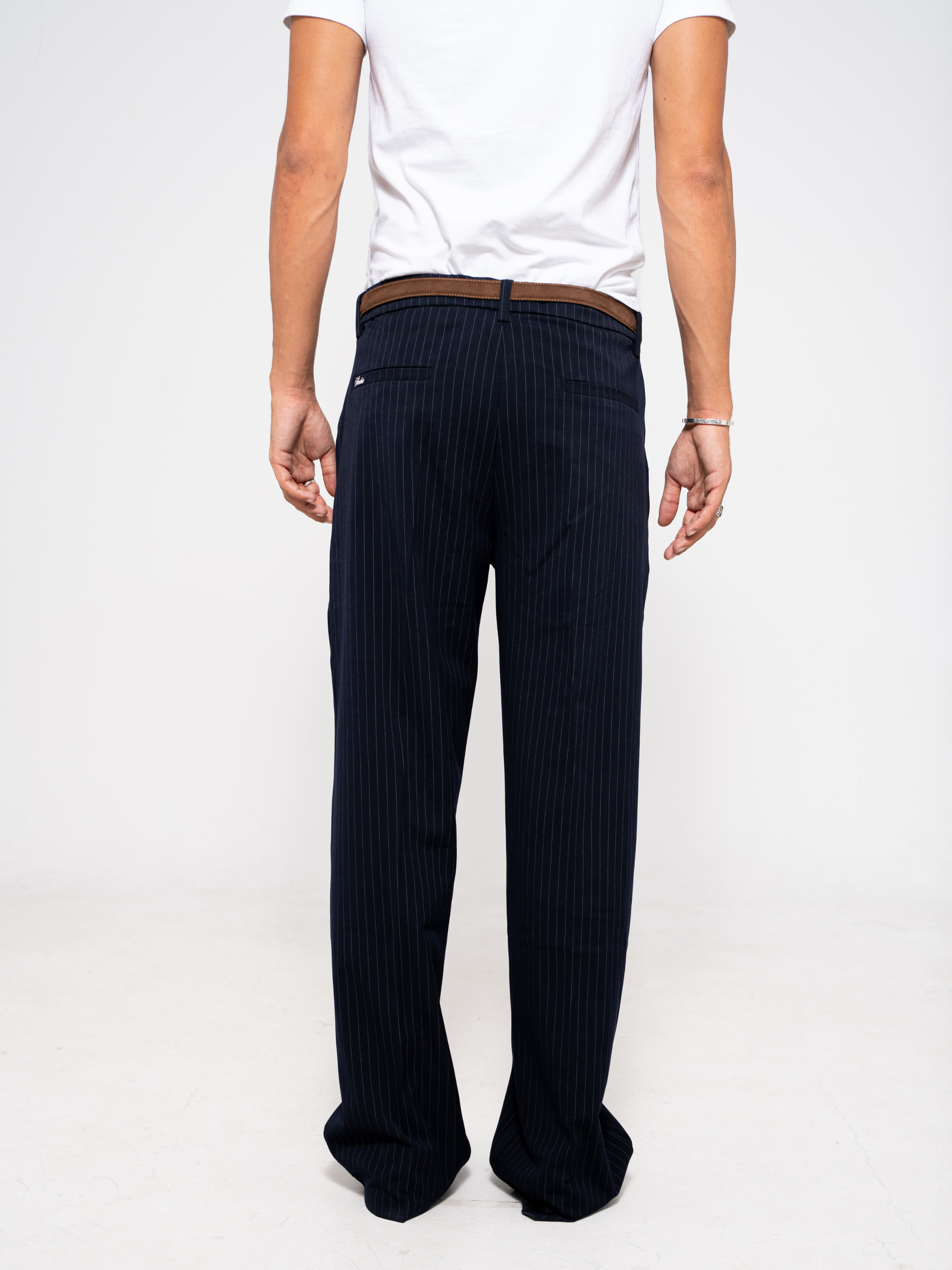 Pinstripe One-Pleat Trousers