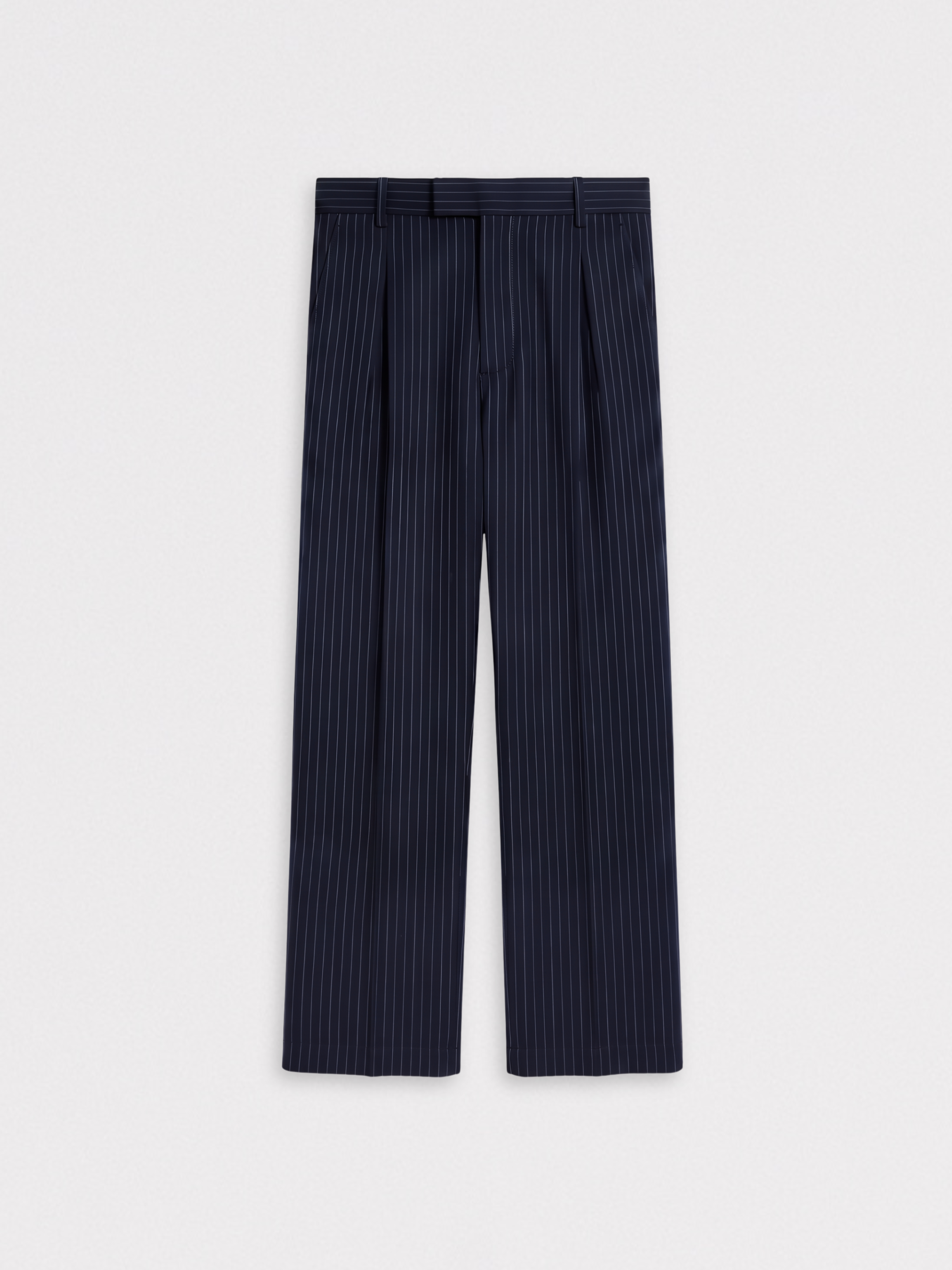 Pinstripe One-Pleat Trousers