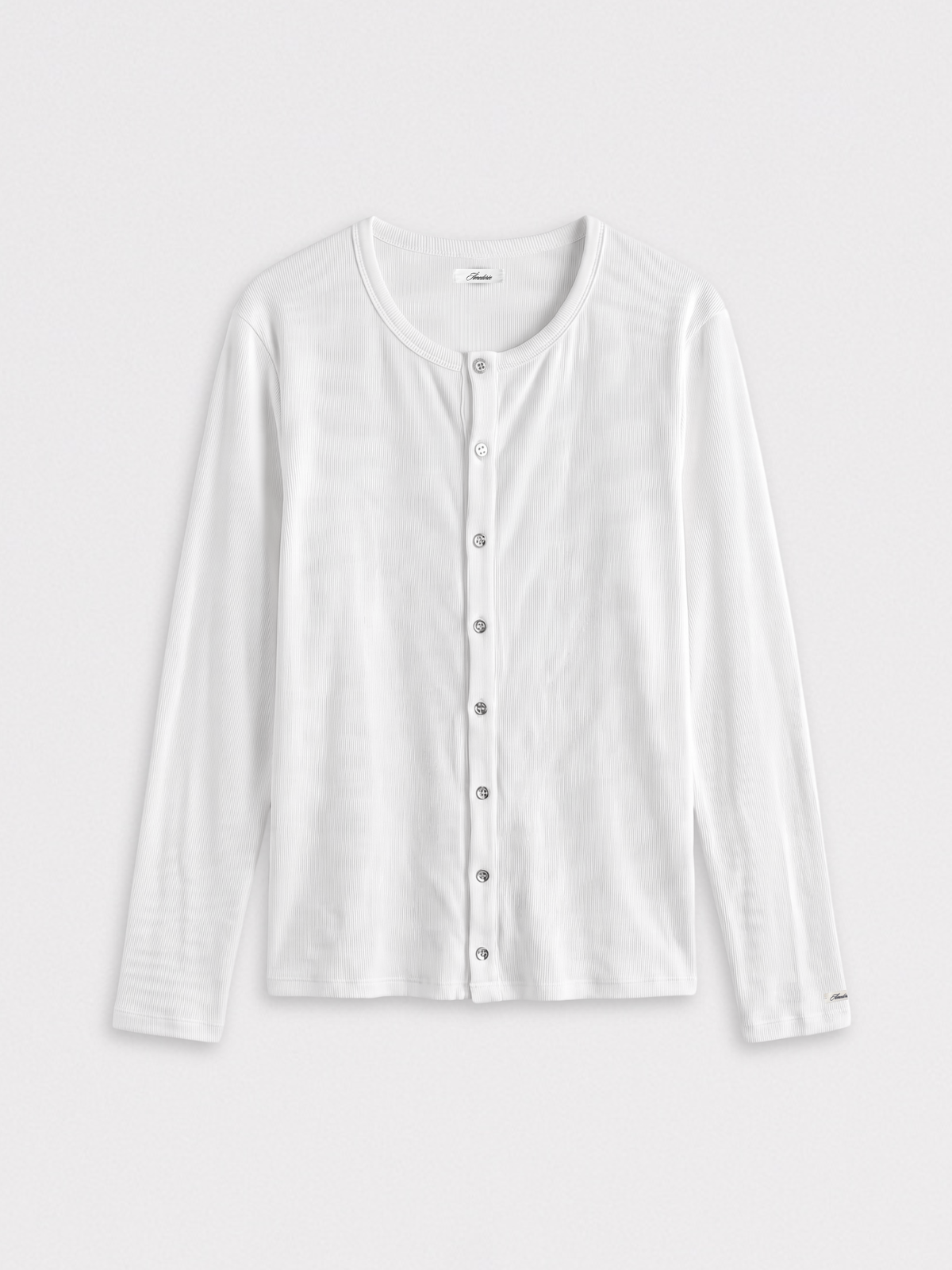 Ribbed Button-Up Longsleeve, image 1