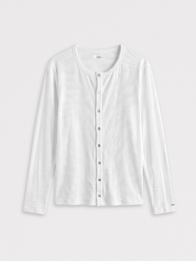 Ribbed Button-Up Longsleeve